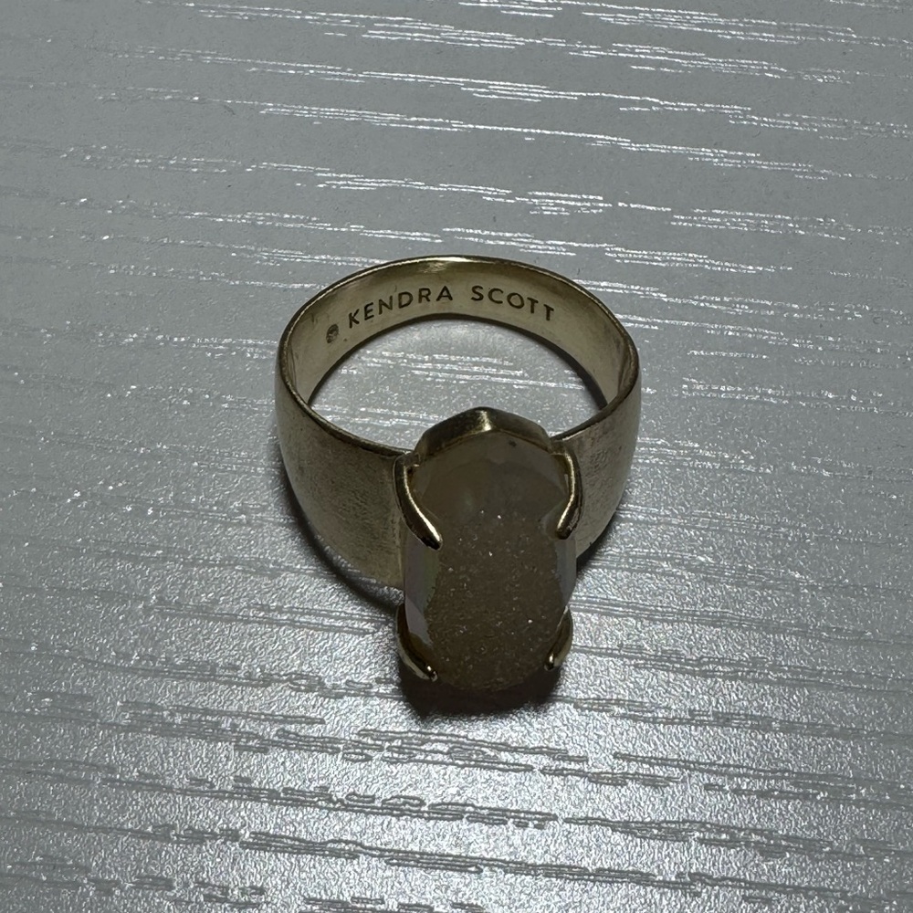 Kendra Scott Gold Ring with Cream Stone